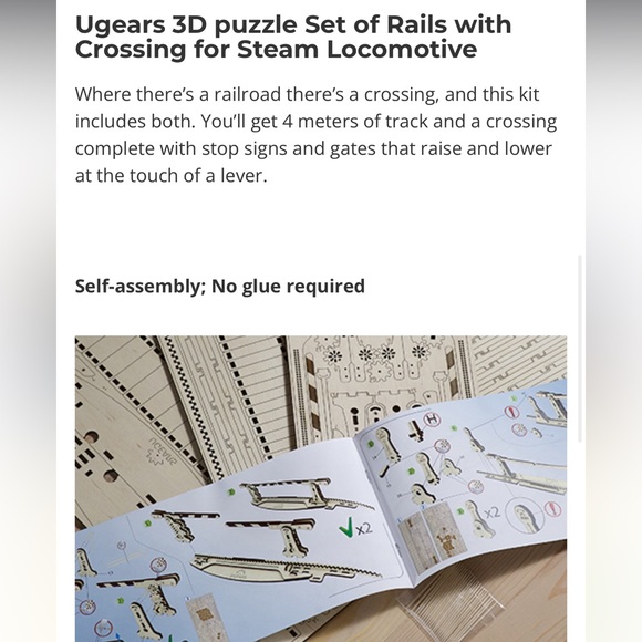 Building set, railroad crossing with gears, all wooden pieces. - Picture 6 of 6